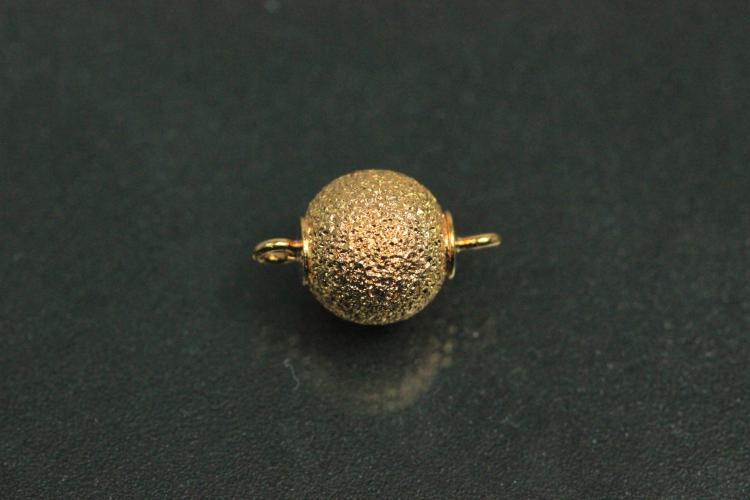 Magnetic ball clasp, gold plated, laser cut 10mm