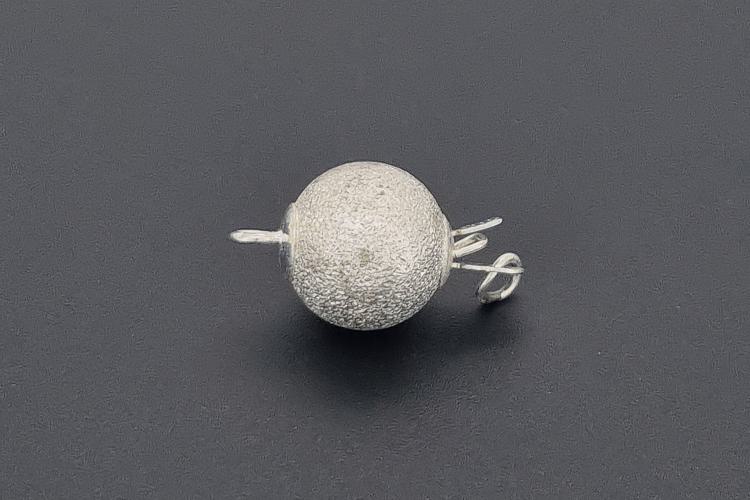 Ball clasp approx. Ø10mm metal dia cut silver color