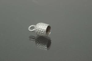 Magnetic Clasp Double Ball long, size ca. Ø6,5x22,5mm nugget optic metal rhodium plated sanded