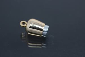 Steiner Magnetschließe Doppelkugel lang, vegoldet, poliert 23x7mm