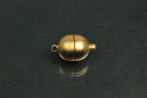 Magnetschliesse Oval, vergoldet, mattiert 15,5x9mm