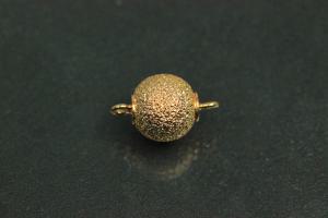 Magnetic ball clasp, gold plated, laser cut 10mm