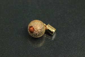 Magnetic ball clasp, gold plated, laser cut 10mm