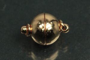 Magnetschliesse Kugel ca. Ø10mm, mit geschlossenem Boden (Magnet nicht sichtbar), unecht, goldfarben, poliert