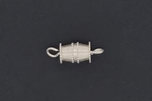 Turnbuckle clasp metal silver color, with loop approx. 14,4x5,4mm,