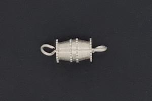 Turnbuckle clasp metal silver color, with loop approx. 14,4x5,4mm,