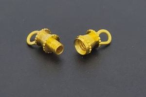 Turnbuckle clasp metal gold color with loop approx. 13,4x4,0mm,