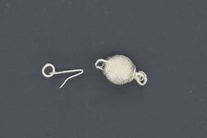 Ball clasp Ø8mm metal dia cut silver color