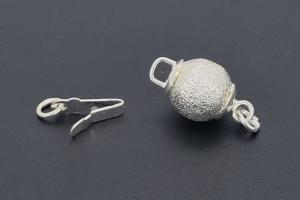 Ball clasp Ø8mm metal dia cut silver color