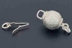 Ball clasp Ø8mm metal dia cut silver color