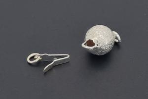 Ball clasp Ø8mm metal dia cut silver color