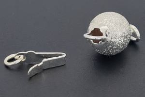 Ball clasp Ø8mm metal dia cut silver color