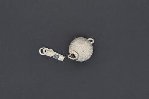 Ball clasp approx. Ø10mm metal dia cut silver color