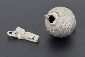 Ball clasp approx. Ø10mm metal dia cut silver color