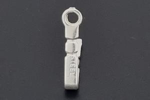 Stainless steel silver plated bolt for clasp with jump ring approx.size b 0,85mm x bolt length 6,0mm