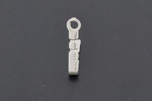 Stainless steel silver plated bolt for clasp with jump ring approx.size b 0,85mm x bolt length 6,0mm